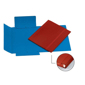 CARTELLINA 3 LEMBI C/ELASTICO FIBRONE 27X37CM ROSSO 75 CDG COD. CG0075FEXXXAC02 CONFEZIONE DA 5