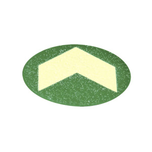BOLLO CON FRECCIA FOTOLUMINESCENTE ADESIVA D60MM COLORE GIALLO VERDE COD. L93061