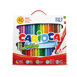 VALIGETTA 40 PENNARELLI JUMBO LAVABILI COLORI ASSORTITI CARIOCA COD. 41257