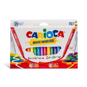 ASTUCCIO 20 PENNARELLI MAGIC MARKERS COLORI ASSORTITI CARIOCA COD. 41369