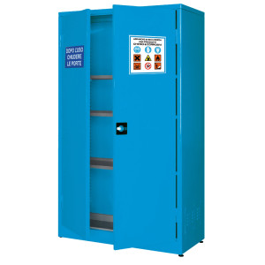 ARMADIO DI SICUREZZA PER LIQUIDI CHIMICI 107,5X50X185CM BLU COD. ARM001C