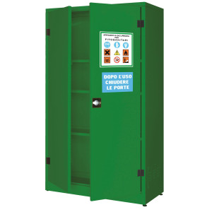 ARMADIO DI SICUREZZA PER FITOSANITARI E PESTICIDI 107,5X50X185CM VERDE COD. ARM001F