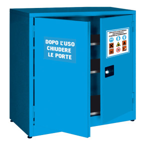 ARMADIO DI SICUREZZA PER LIQUIDI CHIMICI 107,5X50X110CM BLU COD. ARM003C