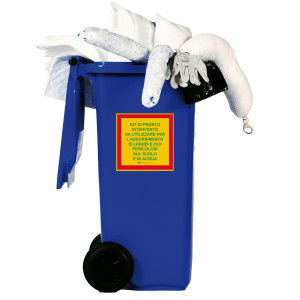 KIT ASSORBENZA PER USI UNIVERSALI IN CONTENITORE CARRELLATO 120LT COD. KIT120U