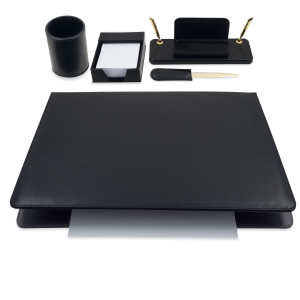SERVIZIO SCRITTOIO ART.119 NERO IN SIMILPELLE (5 COMPONENTI) CITY TIME COD. 119-N