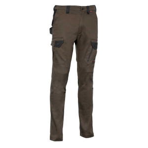 PANTALONE JEMBER SUPER STRECH TAGLIA 52 FANGO/NERO COFRA COD. V567-1-03 - 52