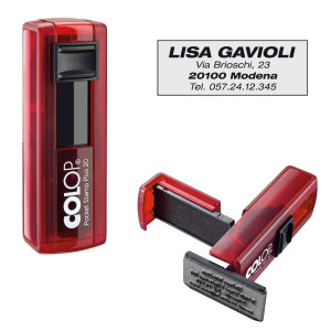 TIMBRO POCKET STAMP PLUS 20 14X38MM 4RIGHE AUTOINCHIOSTRANTE ROSSO COLOP COD. PSP20RU