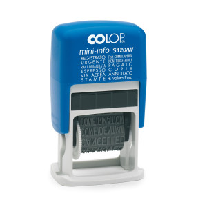 TIMBRO MINI POLINOMIO S120/W 12DICITURE 4MM AUTOINCHIOSTRANTE COLOP COD. S120/W-BLS