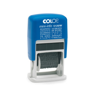 TIMBRO MINI POLINOMIO S120/W 12DICITURE 4MM AUTOINCHIOSTRANTE COLOP COD. S120/W-BLS