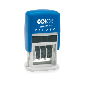 TIMBRO MINI S160/L1 DATARIO + PAGATO 4MM AUTOINCHIOSTRANTE COLOP COD. S160/L1