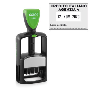 TIMBRO OFFICE S360 DATARIO PERSONALIZZABILE AUTOINCHIOSTRANTE 30X45MM COLOP COD. S360