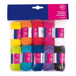 SET 10 MATASSE 100 COTONE LUNG. 30MT COLORI ASSORTITI CWR COD. 12626