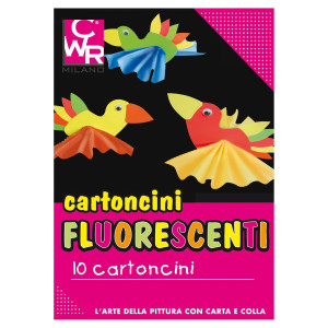 PACK 10 CARTONCINI FLUO 35X50CM 260G COLORI ASS. CWR 334 COD. 334