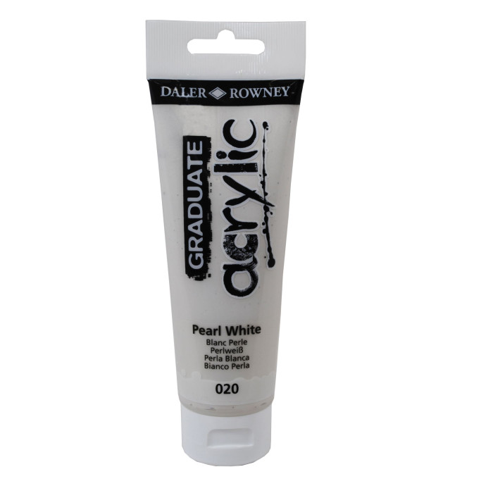 COLORE ACRILICO FINE GRADUATE TUBO 120 ML BIANCO PERLA DALER ROWNEY COD.  D123120020