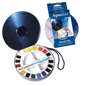 ACQUERELLI AQUAFINE SCATOLA MET. 18 GODET +PENNELLO+2 TAVOLOZZE DALER ROWNEY COD. D131900030