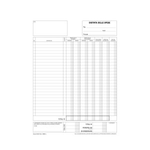 BLOCCO BUSTE-NOTA SPESE 25 BUSTE STACCABILI 23X16CM DATA UFFICIO COD. 666600000 CONFEZIONE DA 10