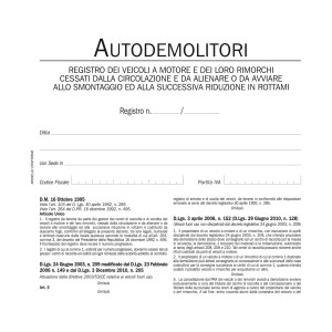 REGISTRO AUTODEMOLITORI 200PAG NUMERATE DU134020000 COD. DU134020000