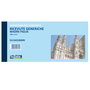 BLOCCO RICEVUTE GENERICHE MADRE-FIGLIA 100 COPIE 10X21,5CM DU160100000 COD. DU160100000