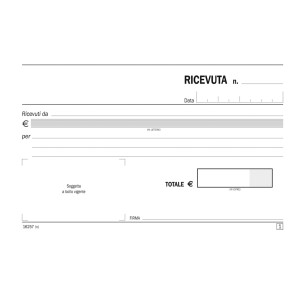 BLOCCO RICEVUTE GENERICHE 50/50 COPIE AUTOR. 10X16,8CM DU162570000 COD. DU162570000 CONFEZIONE DA 40