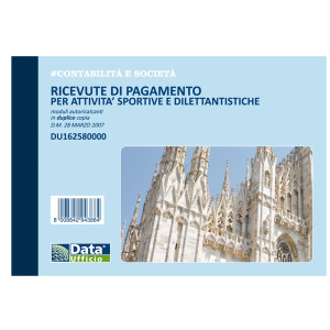 BLOCCO RICEVUTE PAGAMENTO ATTIVITA' SPORTIVE 50/50 COPIE AUTOR. DU162580000 COD. DU162580000