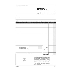 BLOCCO REGISTRO ONORARI/FATTURE RICEVUTE SANITARIE 50/50 AUTORIC. DU16547N000 COD. DU16547N000 CONFEZIONE DA 10