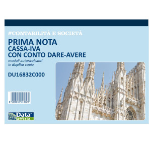 BLOCCO PRIMA NOTA CASSA/IVA C/CONTO DARE-AVERE 50/50COPIE AUTOR. DU16832C000 COD. DU16832C000 CONFEZIONE DA 10