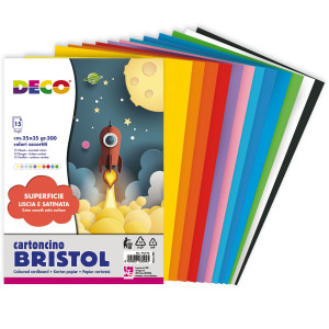 BUSTA DI CARTA BRISTOL 15 FG COLORI 25X35CM COLORI ASSORTITI DECO COD. 715/15