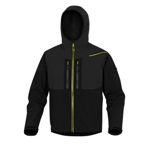 GIACCA SOFTSHELL HORTEN 2 TG. L NERO/GIALLO COD. HORT2NJGT