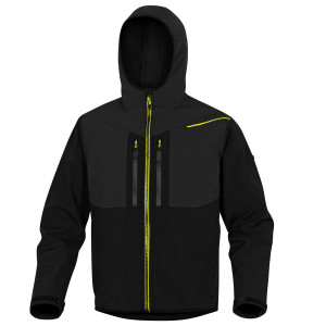 GIACCA SOFTSHELL HORTEN 2 TG. M NERO/GIALLO COD. HORT2NJTM