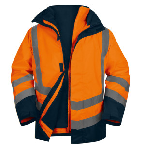 PARKA 5IN1 OPTIMUM 3 ALTA VISIBILITA' - ARANCIO FLUO - TG. XL - DELTAPLUS COD. OPTI3OMXG