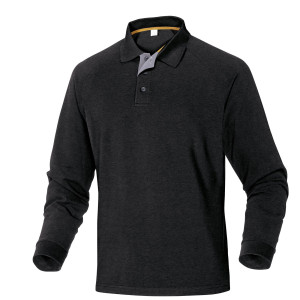 POLO A MANICHE LUNGHE TURINO TAGLIA XXL NERO COD. TURINNOXX