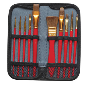 ASTUCCIO 10 PENNELLI IN PONY ASSORTITI PER ACQUERELLO DOM COD. 12393