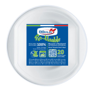 20 SCODELLE 630ML IN PS REUSE BIANCO DOPLA COD. 08130