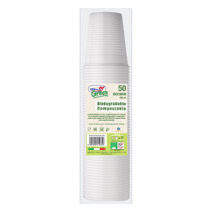 50 BICCHIERI 200ML BIO MATER-BI DOPLA GREEN ART. 48026 COD. 48026