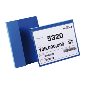 50 BUSTE IDENTIFICAZIONE CON ALETTA 210X148MM (A5-ORIZ) 1722 BLU DURABLE COD. 1722-07