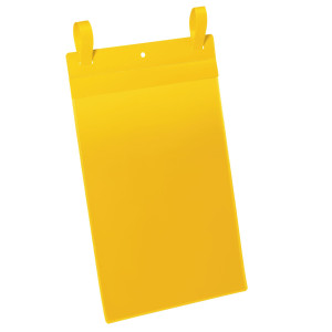 50 BUSTE IDENTIFICAZIONE CON FASCETTE 210X297MM(A4-VERT.)ART1750 GIALLO DURABLE COD. 1750-04