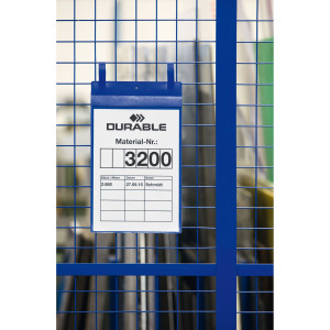 50 BUSTE IDENTIFICAZIONE CON FASCETTE 210X297MM (A4-VERT.) ART.1750 BLU DURABLE COD. 1750-07