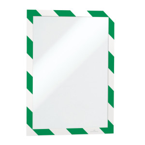 CORNICE ADESIVA DURAFRAME  SECURITY A4 21X29,7CM VERDE-BIANCO DURABLE COD. 4944-131 CONFEZIONE DA 2