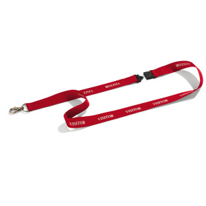 10 CORDONCINI PORTABADGE ROSSO STAMPA VISITOR DURABLE COD. 8238-03