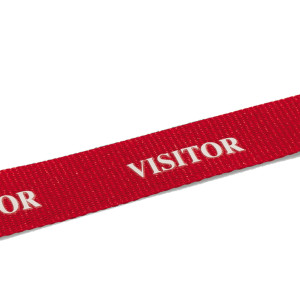 10 CORDONCINI PORTABADGE ROSSO STAMPA VISITOR DURABLE COD. 8238-03