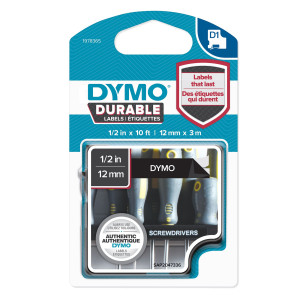 NASTRO DYMO TIPO D1 DURABLE (12MMX3MT) BIANCO/NERO 1978365 COD. 1978365