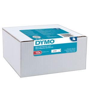 VALUE PACK 10 NASTRI DYMO TIPO D1 (12MMX7MT) NERO/BIANCO S0720530 COD. 2093097