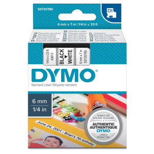 NASTRO DYMO TIPO D1 (6MMX7MT) NERO/BIANCO 436130 COD. S0720780