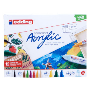 ASTUCCIO 12 MARCATORI ACRILICI CREATIVE SET EDDING COD. 4-CS12B