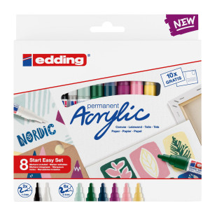 ASTUCCIO 8 MARCATORI ACRILICI START EASY SET NORDIC EDDING COD. 4-SES8N
