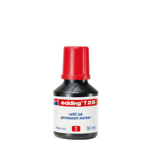 RICARICA INCHIOSTRO PERMANENTE 30ML T25 ROSSO EDDING COD. E-T25 002