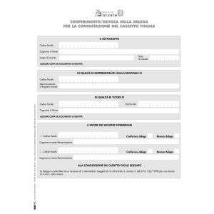 MODULO PER CONFERIMENTO/REVOCA DELEGHE CASS.FISC. 29,7X21CM E0019 EDIPRO COD. E0019 CONFEZIONE DA 10