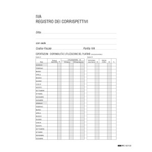 REGISTRO IVA CORRISPETTIVI 31X24,5 15PAG. NUMERATE E2103 COD. E2103