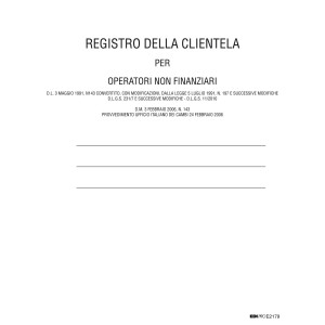 REGISTRO ANTIRICICLAGGIO OPERATORI NON FINANZ. 31X24 96FG E2179 EDIPRO COD. E2179