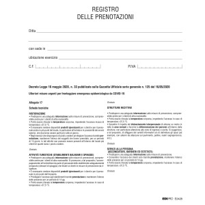 REGISTRO DELLE PRENOTAZIONI 32 PAGINE E2428 EDIPRO COD. E2428